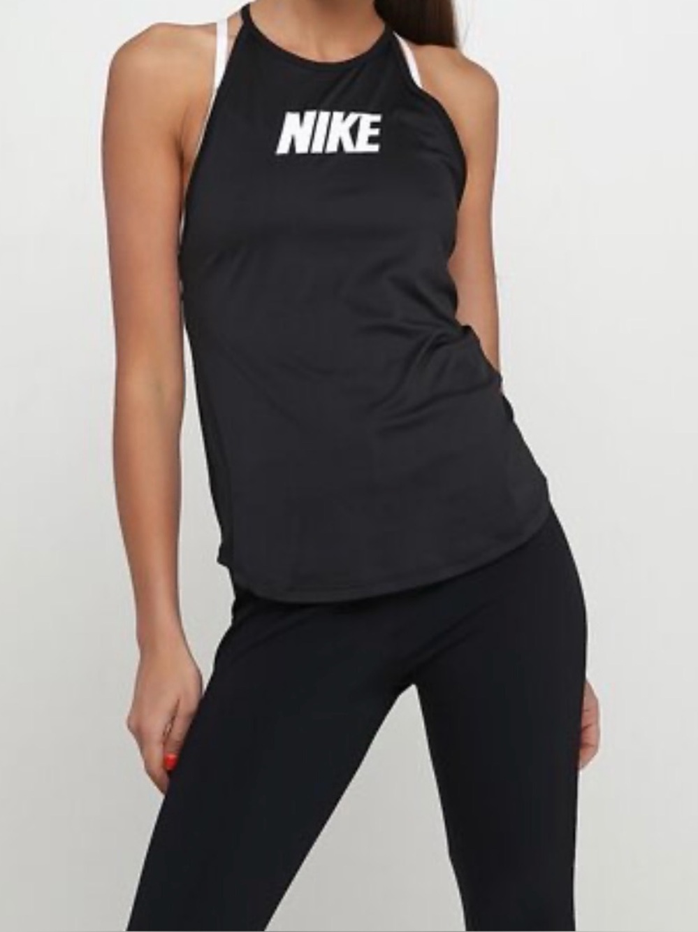 Nike Black Tank with White Front Logo